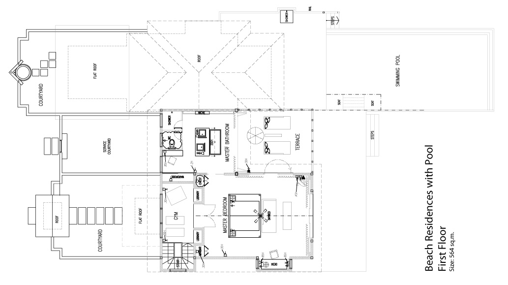 ツーベッドルーム・ビーチプール・レジデンス - 間取り図 2