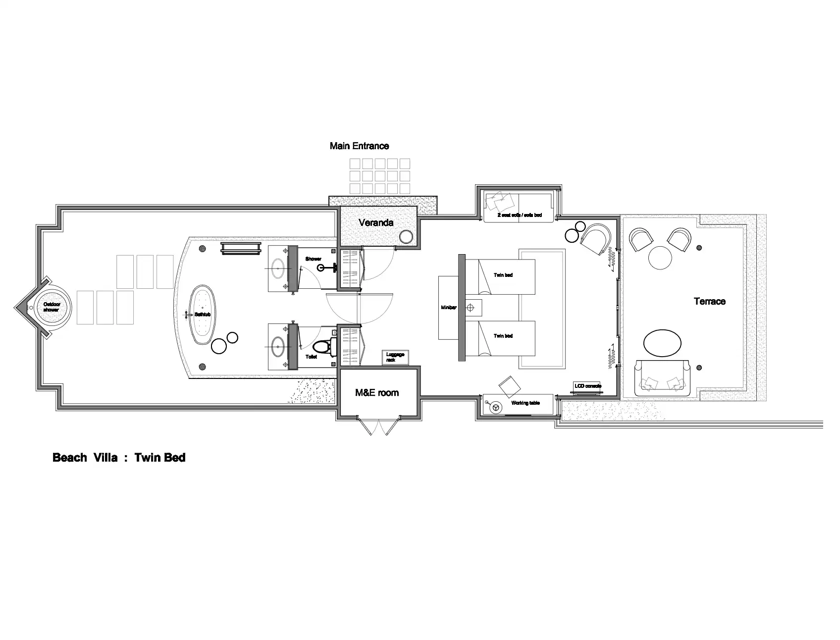 沙灘別墅 - 平面圖 1
