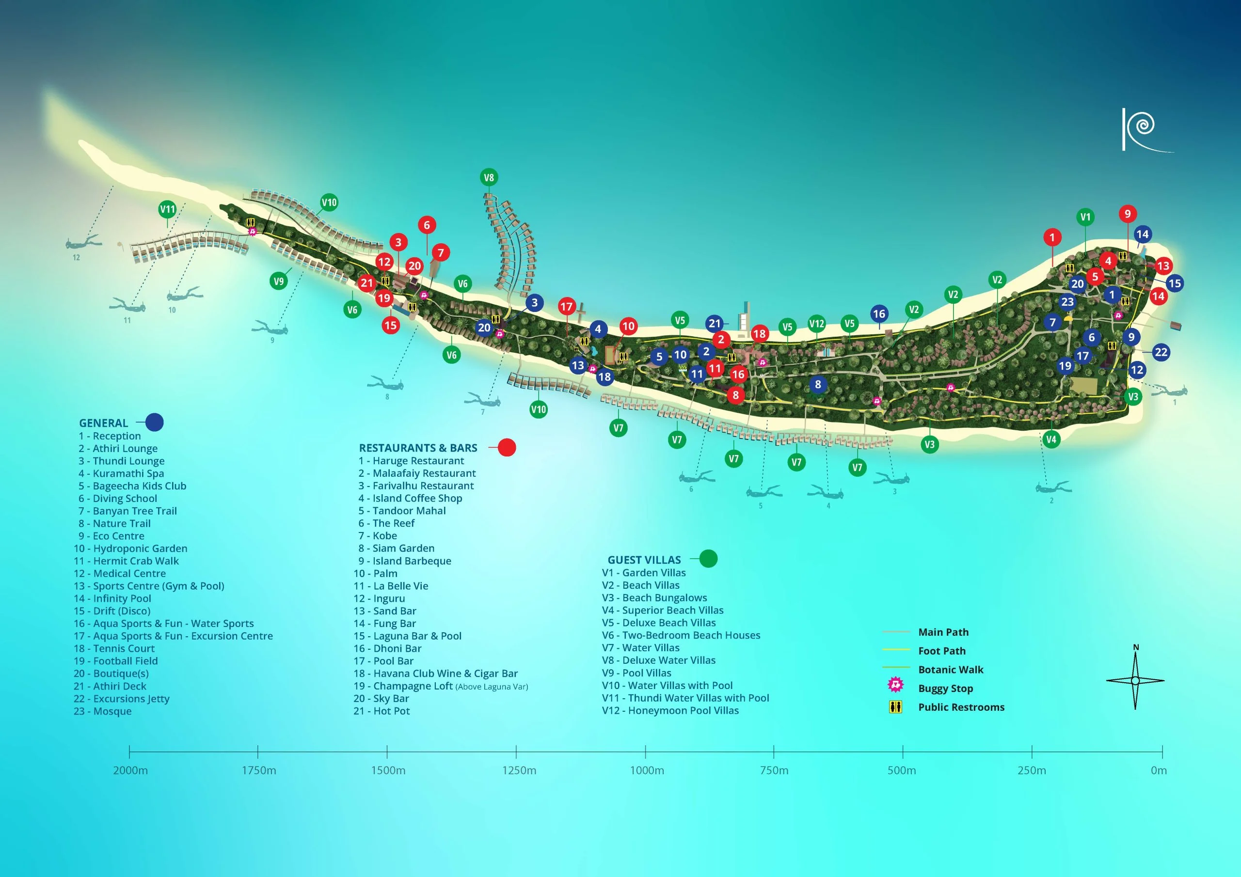 Kuramathi Island Resort Maldives 岛屿地图