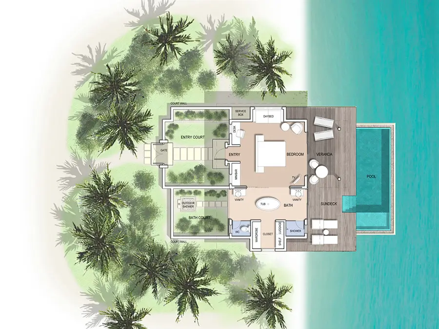 プールヴィラ - 間取り図 1