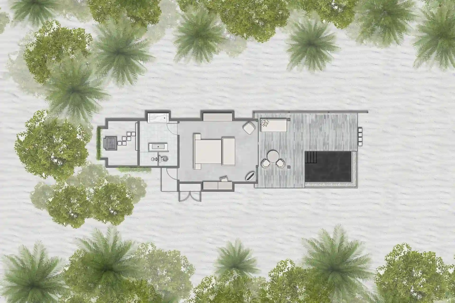 サンセットプールビーチヴィラ - 黄昏の詩的な海辺の聖域 - 間取り図 1